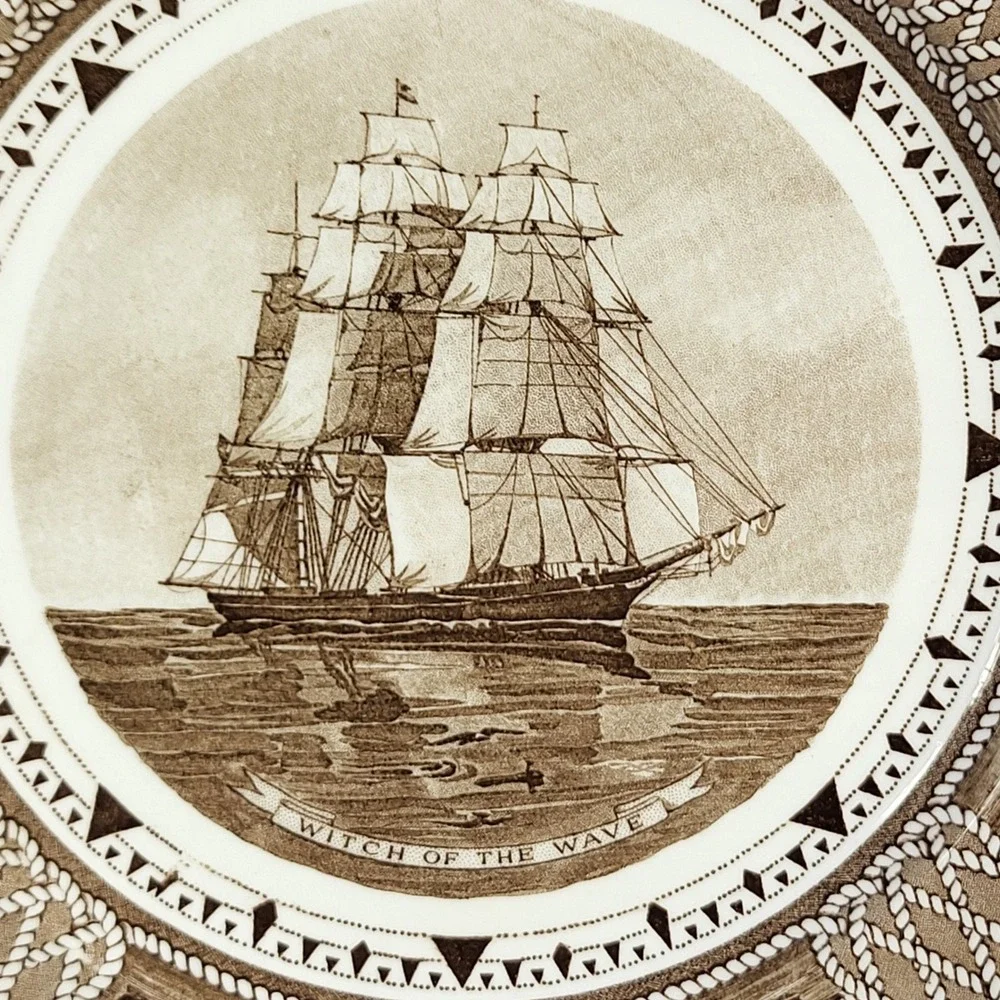 Wedgwood American Clipper Ship Plate Witch of the Wave George C Wales 1951 FLAWS